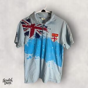 Seasun Vintage PoloShirt Size Small Union Jack Flag Graphic Rare Collectible V11